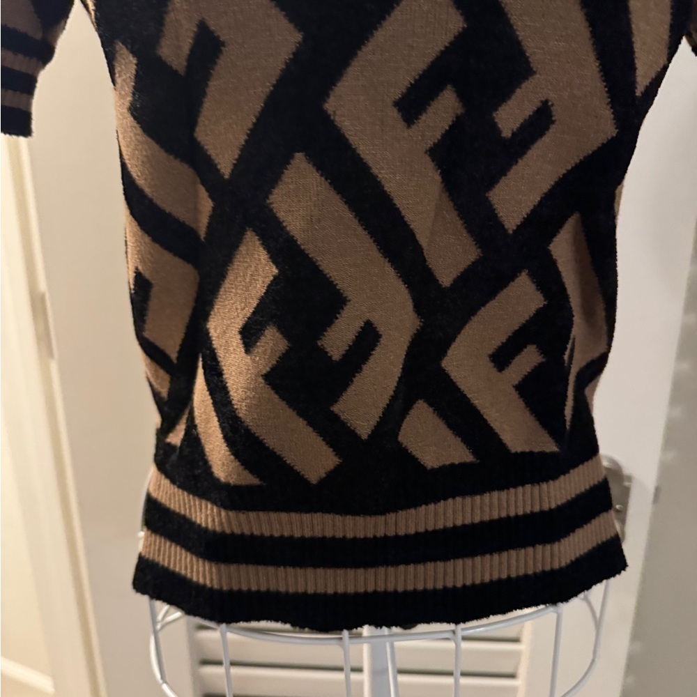 Designer Black and Brown Short Sleeve Tee